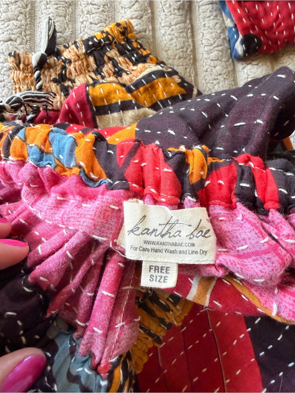 Kantha Bae Be Still Harem Bohemian Patchwork Harem Pants - Picture 11 of 11